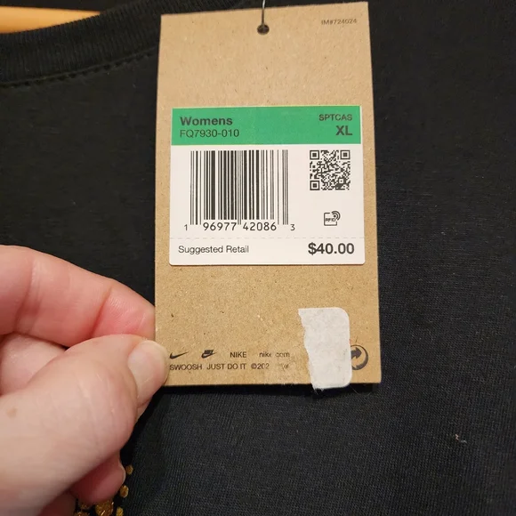 Nike Black & Gold Long Sleeve Shirt, XL - Picture 3 of 8